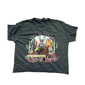 Next Level size Medium Crop Top in Dark Heather